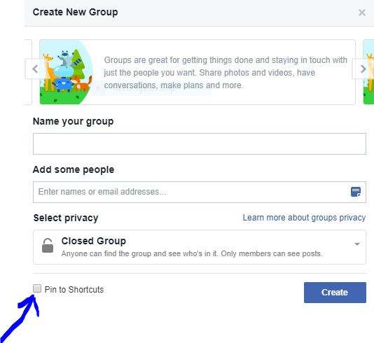 Creating a new Facebook Group